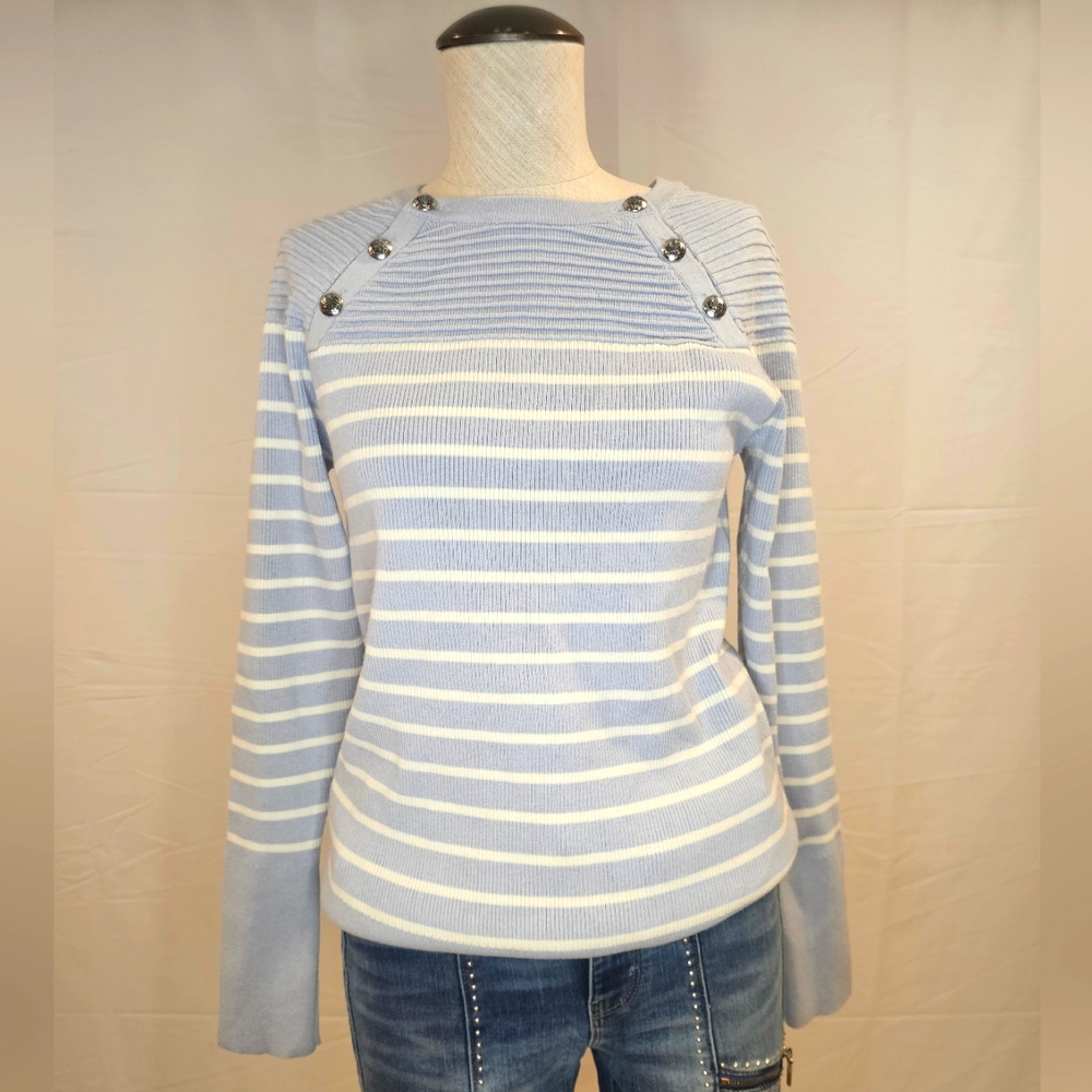 Ralph Lauren Striped Sweater with Button Accents